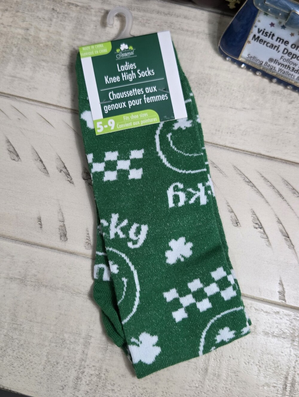 St. Patrick's Day Lucky Green Knee High Socks Size 5-9,NWT